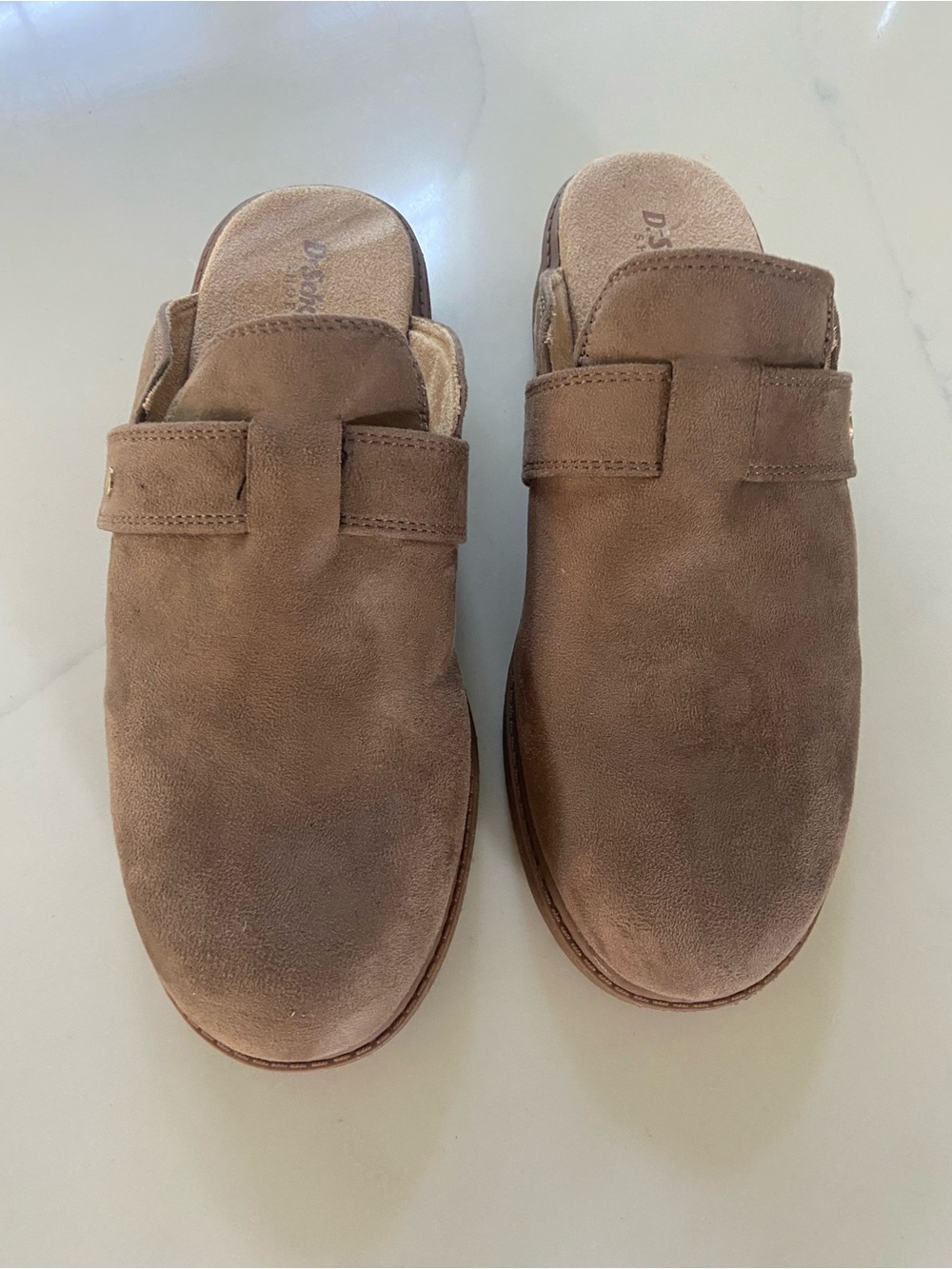 Dr. Scholl's Suede Slip-On Clogs in Brown